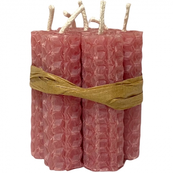 Pink (Salmon) - Beeswax Mini Spell Candles